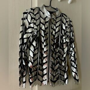 Brand new coat lace and leather